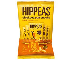 HIPPEAS Cheese Flavoured Chickpea Puff Vegan Crisps Multipack | 25 x 15g Packets | Plant-Based, Source of Protein | Free from Gluten & Artificial Flavours | Light & Crunchy, 62 calories p/serving