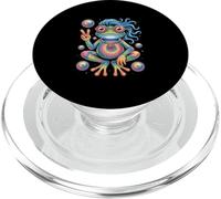 Hippie 1970s 70s colored frog flower power frogs PopSockets PopGrip for MagSafe