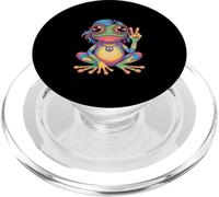 Hippie 1970s 70s colored frog flower power frogs PopSockets PopGrip for MagSafe