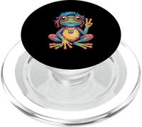 Hippie 1970s 70s colored frog flower power frogs PopSockets PopGrip for MagSafe
