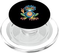 Hippie 1970s 70s colored frog flower power frogs PopSockets PopGrip for MagSafe