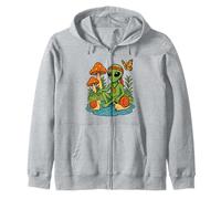 Hippie Alien Nature Sci Fi Groovy Trippy Aesthetic Zip Hoodie