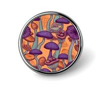 Hippie Art Mushrooms Badges Circle with Button Design, Personalized Picture Pin Brooches, Round Badge Holders for Decorate Hat Shirt Clothing Bag Accessories