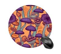 Hippie Art Mushrooms Gaming Mouse Pad Funny Mousepad with Non-Slip Rubber Base Cute Mouse Pads for Desk for Women Small Portable Mouse Mat for Laptop Mini Computer Mousepads 7.8x7.8 Inches