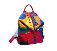 Hippie Boho Backpack - Leather Laptop Bag | Casual Anti-Theft School Fashion Day Bag For Students, Colorful2, Se référer au descriptif, Refer to description