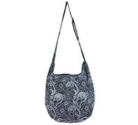 Hippie Boho Crossbody Bag for Women - Handmade Cotton Sling Messenger Purse | Lightweight Earthy Style Everyday Shoulder Bag Peacock