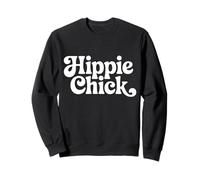 Hippie Chick Groovy Retro Typography Boho Vibes Sweatshirt