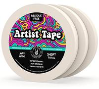 HIPPIE CRAFTER 3 Pack Artist Tape White Artists Tape Masking for Drafting Art Watercolor Painting Canvas Framing - Acid Free .6 Inch 540 FT Total