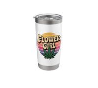 Hippie Flower Girl Retro Cannabis Leaf Stainless Steel Insulated Tumbler
