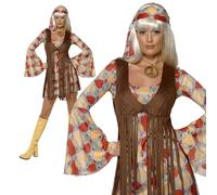 Hippie Fringed Costume Woodstock 60's Womens Groovy Baby Ladies Fancy Dress 70s