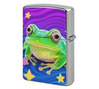 Hippie Frog Lighter Case Metal Double-Sided Lighter Cover Pocket Lighters Sleeve Windproof Lighters Accessories for Men Women