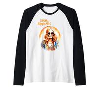 Hippie Girl 1960s and 1970s Raglan Baseball Tee