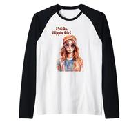 Hippie Girl 1960s and 1970s Raglan Baseball Tee