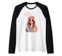 Hippie Girl 1960s and 1970s Raglan Baseball Tee