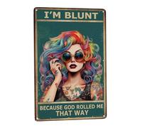 Hippie Girl Tin Sign - Boho Wall Art Decor with Life Quotes and Funny Bathroom Saying - Vintage Retro Metal Poster for Garden, Bedroom, Man Cave - Gift Idea for Family and Lovers - 8x12 Inches
