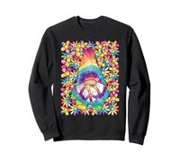 Hippie Gnome Groovy Flower Peace 60s 70s Funny Retro Sweatshirt
