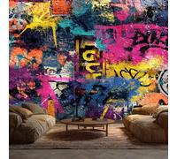 Hippie Graffiti Wallpaper - Colourful Hip Hop Street Culture Wall Mural - Wall Murals for Living Room Bedroom - Photo Wallpaper & Home Decor Art - 390 x 260 cm A-6972