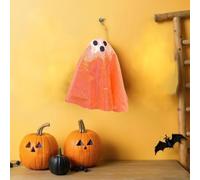 Hippie Halloween Ghost Decoration Indoor, Glitter Groovy Hippie Ghost Table Centerpiece Spooky Tiered Tray Sign, Retro Hippie Halloween Decor for Haunted Houses Wall Fireplace Doorways Decor