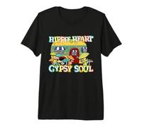 Hippie Heart Gypsy Soul Retro Camper Mushroom Floral Premium T-Shirt