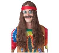 Hippie Man Wig and Moustache