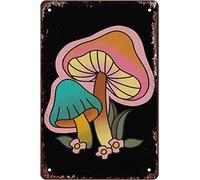Hippie Mushroom Vintage Aesthetic Magic Accesories Decor Gaming Room Mushrooms Vintage Metal Tin Signs Home Bar Kitchen Hotel Office Bedroom Living Room Cafes Wall Decor Gifts For Women 8x5.5 Inch