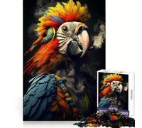 Hippie Parrot Smoking Hard Jigsaw Puzzle for Adults 1000 Pieces Memory Train Nice Thick Home Game Birthday Idea (38x26cm)