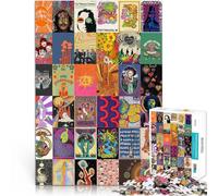 hippie patchwork art - 副本Jigsaws 1000 Pieces for teenagers Train your brain and hands is ideal as a gift for the whole family 38x26cm