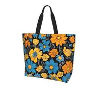 Hippie Pattern Print Large Women Tote Bag,Stylish Waterproof Ladies Shoulder Bag, Folding Beach Travel Bag for Work,Shopping