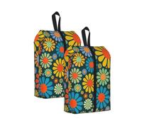 Hippie Pattern Print Travel Shoe Storage Bag Unisex Organizer Pouch Lightweight Portable Vacation