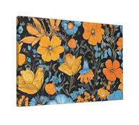 Hippie Pattern -Print Unframed Wall Art 12X18 Inch, Canvas Print with Mounting Hooks, Modern Home Decor for Living Room, Bedroom & Office.