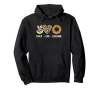 Hippie Peace Love Sunshine Tie Dye Sunflower Boho Vibe Pullover Hoodie