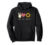 Hippie Peace Love Sunshine Tie Dye Sunflower Boho Vibe Pullover Hoodie