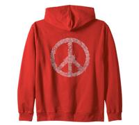 Hippie Peace Sign Doodle Floral Peace 70s Flower Peace Zip Hoodie