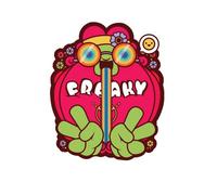 Hippie Psychedelic Cartoon Women's T-Shirt - White - L - White