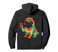 Hippie Pug Dog Showing the Peace Sign Pullover Hoodie