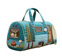 Hippie Quilted Duffel Bag Boho Vintage Hippie Journey Quilted Travel Duffle Bag Weekend Overnight Carry on Luggage Gym Bag for Yoga Beach Bag (Style 2,18" L x 9" W x 9" H)