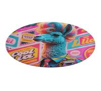 Hippie Sheep Round Area Rug Non Slip Backing Doormat Water Absorbent Plush Throw Low-Pile Non-Slip Floor Mat Carpet for Living Room Bedroom Entryway Nursery Room 60 * 60cm