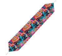 Hippie Sheep Table Runner for Dining Table, Short Plush Runners Washable & Durable Tablerunner Modern Home Decor for Wedding, Kitchen, Holiday 200*33cm