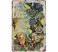 Hippie Signs For Wall Decor Hippy Signs For Wall Decor Hippy Decorations For Bedroom Hippie She Is Life Itself Wild And Free Poster Hippie Posters For Room,Aluminum Sign 8x12 Inch