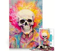 Hippie Skull Colorful Jigsaw Puzzle 1000 Pieces Recall Boost Smooth Connection Real Challenge Birthday Idea (50x75cm)