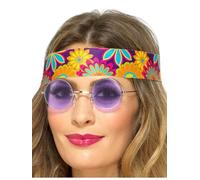 Smiffys Hippie Specs, Purple , 1960's Groovy Fancy Dress, Adult Dress Up Accessories
