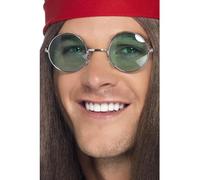 Hippie Specs, Silver, Assorted Coloured Lenses Halloween