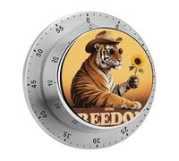 Hippie Tiger Mechanical Kitchen Timer Digital Timer with Magnetic Base 60-Minute Visual Countdown Stainless Steel Timers for Cooking, Baking, Eggs & Classroom Use, Loud Alarm