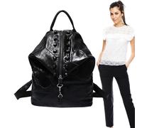 Hippie Travel Backpack | College Work Leather Patchworks Backpack | Casual Daypacks, Anti-theft Bag Purse, Fashion Schoolbag For Students