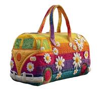 Hippie Travel Bag, Quilted Duffle Bag for Short Trips, Boho Weekend Bag with Adjustable Shoulder Strap, Quilted Duffle Bag, Handy Travel Bag for Holiday & Party, b, Bohemian