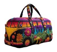 Hippie Travel Bag, Quilted Duffle Bag for Short Trips, Boho Weekend Bag with Adjustable Shoulder Strap, Quilted Duffle Bag, Handy Travel Bag for Holiday & Party, a, Bohemian