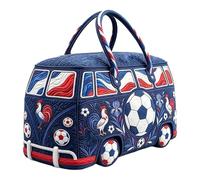 Hippie Van Quilted Duffle Bag, World Cup Quilted Duffle Bag for Short Trips, Bus Design, Boho Weekend Bag, Handy Travel Bag for Holiday & Party, #13, Bohemian