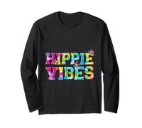 Hippie Vibes Shirt Tie Dye Peace 60s Retro Rainbow Graphic Long Sleeve T-Shirt