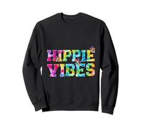 Hippie Vibes Shirt Tie Dye Peace 60s Retro Rainbow Graphic Sweatshirt