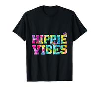 Hippie Vibes Shirt Tie Dye Peace 60s Retro Rainbow Graphic T-Shirt